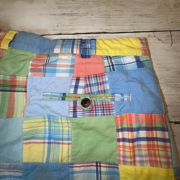 Brooks Brothers Shorts Sz 40 Patchwork Madras Plaid Preppy Colorful 9" Beachy - Picture 7 of 8